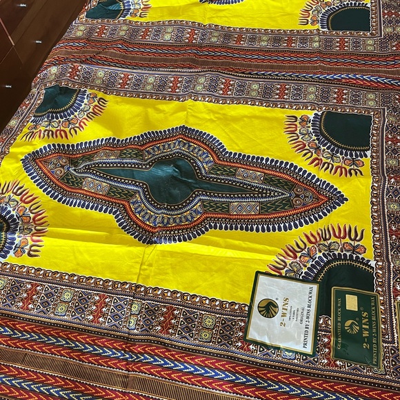 West African block print 100% cotton fabric material from Cape Verde - Picture 4 of 5